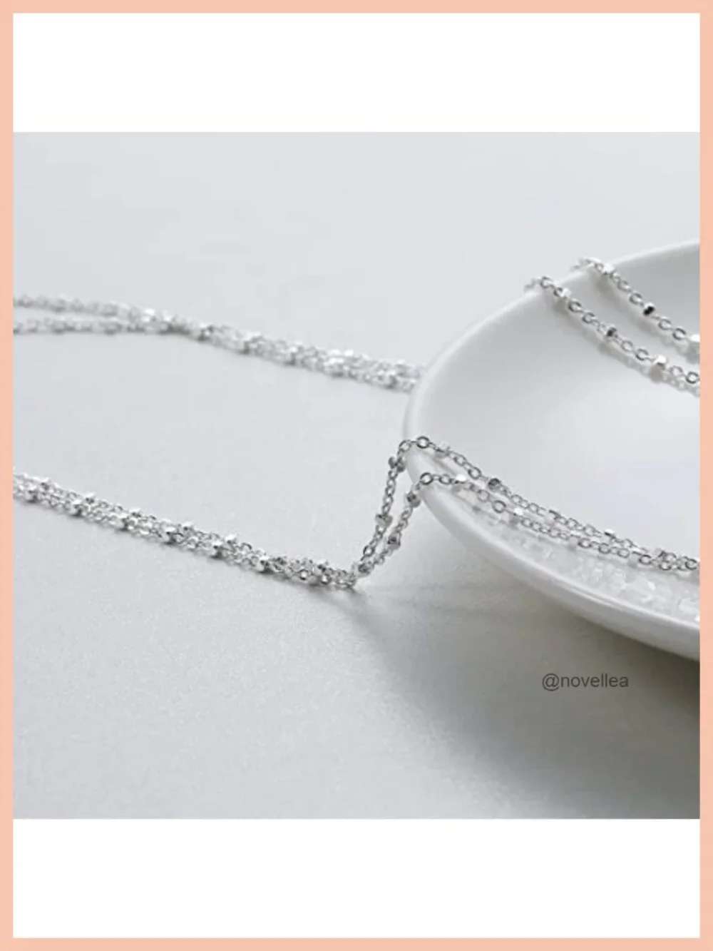 MBW Silver Plated Layered Snake Chain Choker Necklace for Women